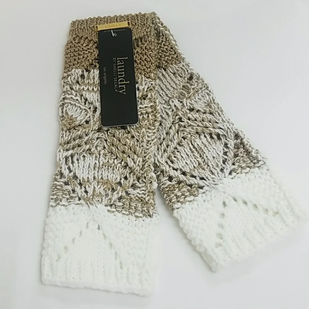NWT Gold & Ivory Wristlet Arm & Wrist Warmers